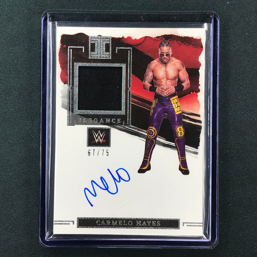2023 Impeccable WWE Carmelo Hayes Elegance Memorabilia Relic Auto Base 67/75