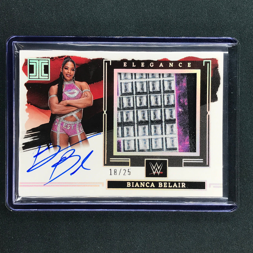 2023 Impeccable WWE Bianca Belair Elegance Jumbo Memorabilia Auto Silver 18/25