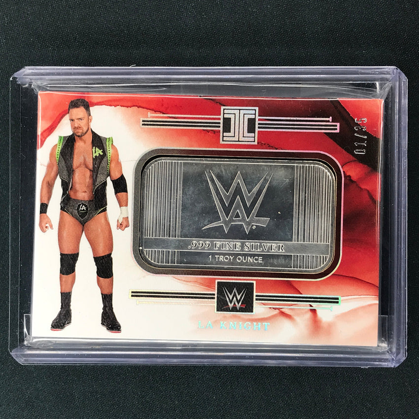 2023 Impeccable WWE La Knight Silver WWE Logo 1/35