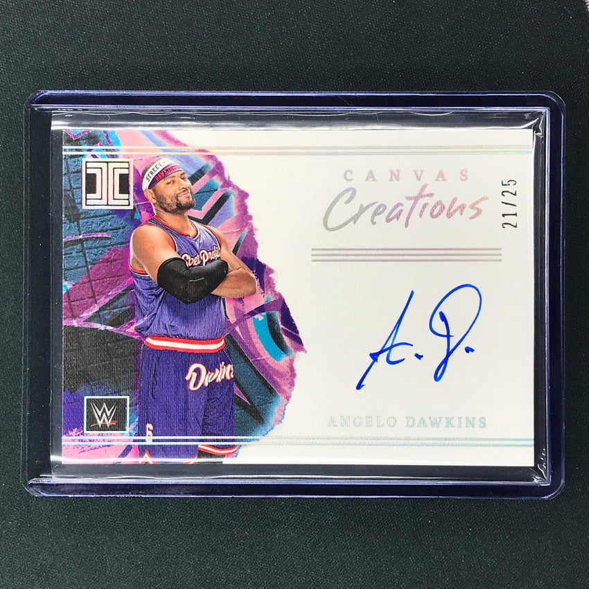 2023 Impeccable WWE Angelo Dawkins Canvas Creations Auto Silver 21/25