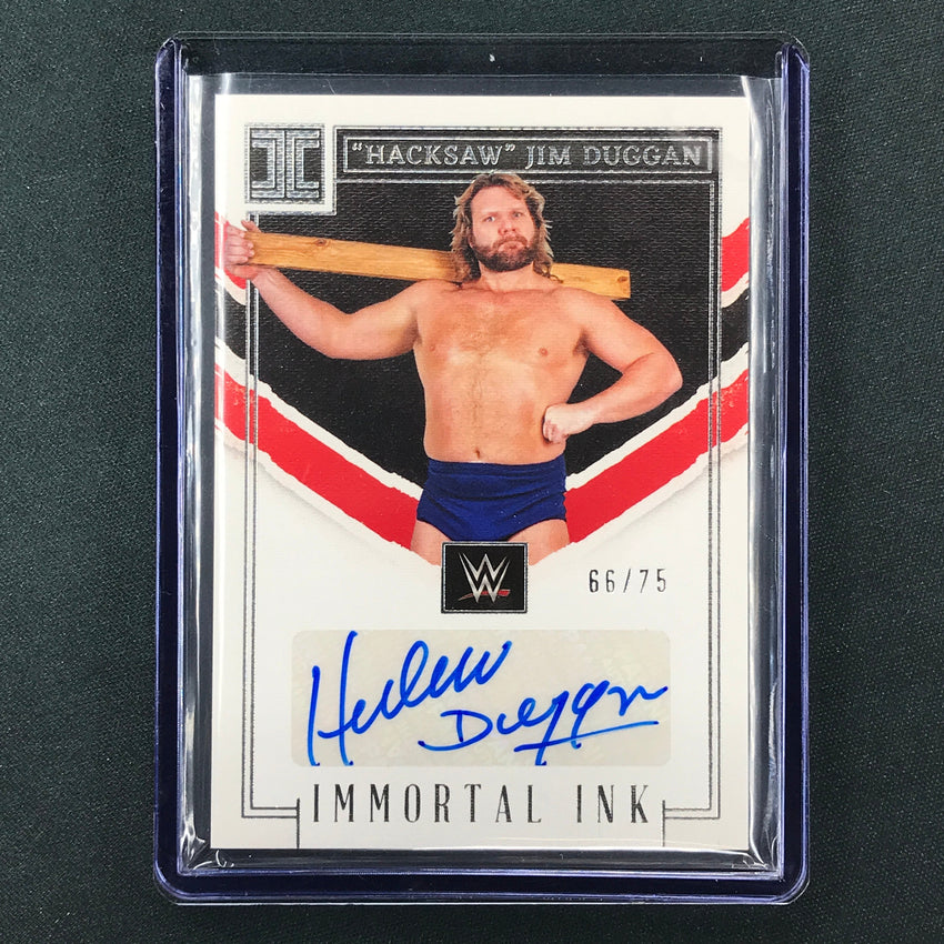2023 Impeccable WWE Hacksaw Jim Duggan Immortal Ink Auto Base 66/75