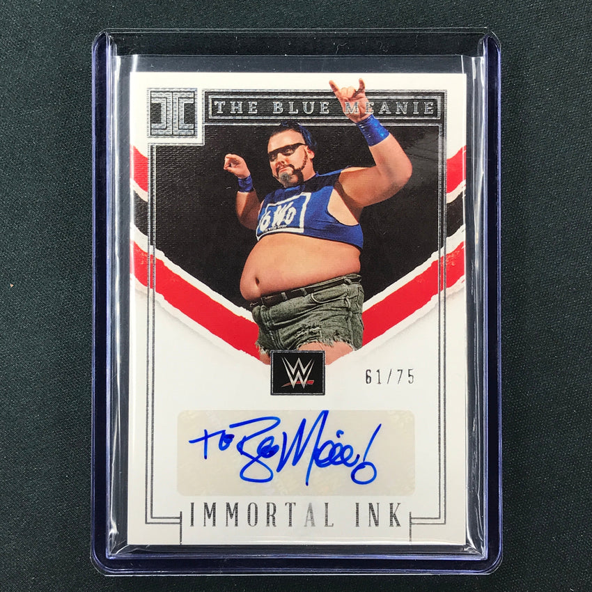 2023 Impeccable WWE The Blue Meanie Immortal Ink Auto Base 61/75
