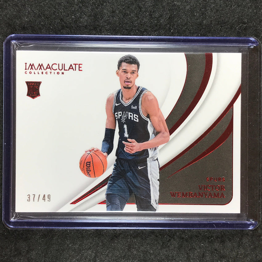 2023-24 Immaculate VICTOR WEMBANYAMA Rookie Base Variation Red 37/49 #91