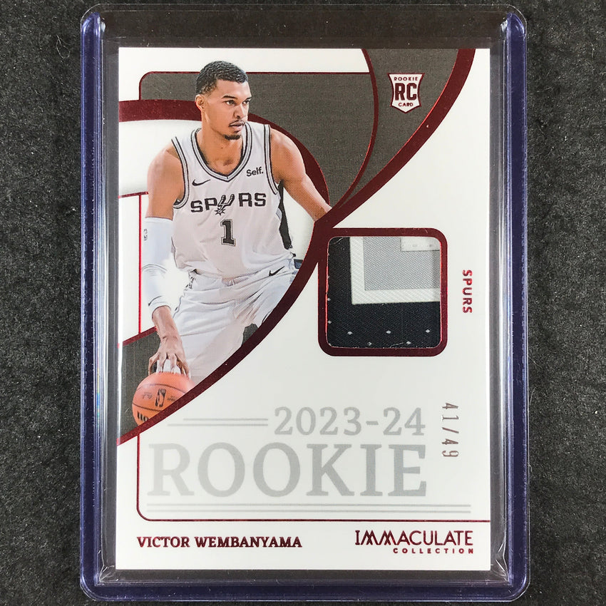 2023-24 Immaculate VICTOR WEMBANYAMA Base Rookie Patch Relic Red 41/49
