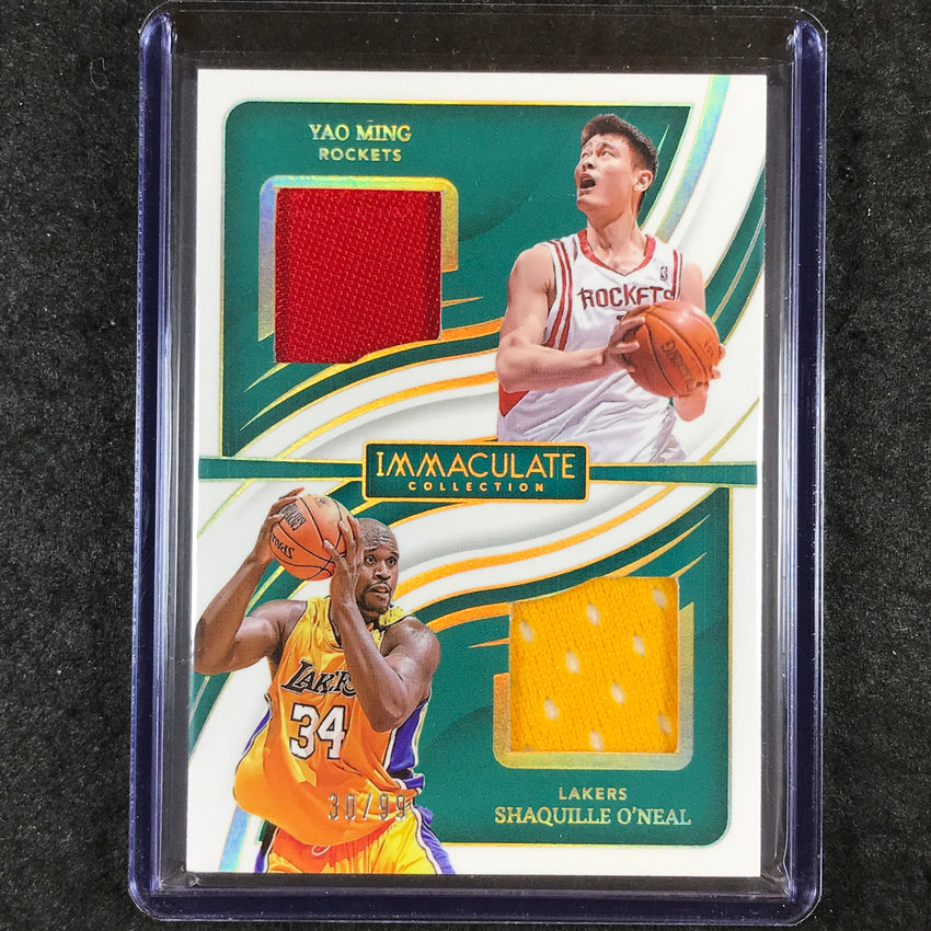 2023-24 Immaculate YAO MING SHAQUILLE O'NEAL Immaculate Dual Jersey Relic 30/99