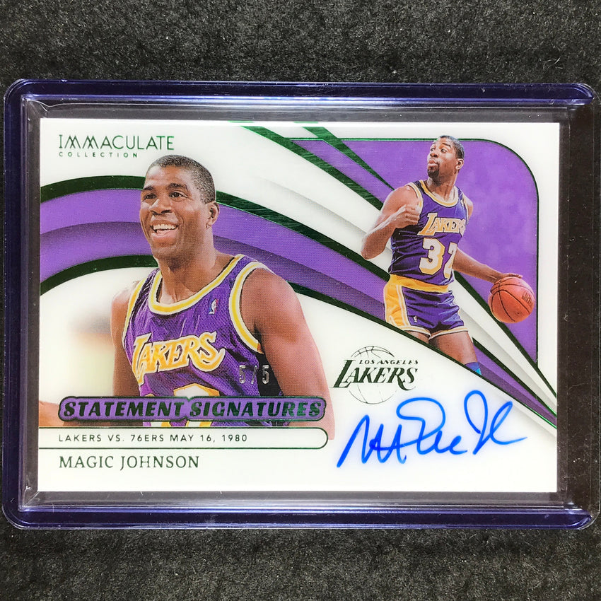 2023-24 Immaculate MAGIC JOHNSON Statement Signatures Auto Green 5/5