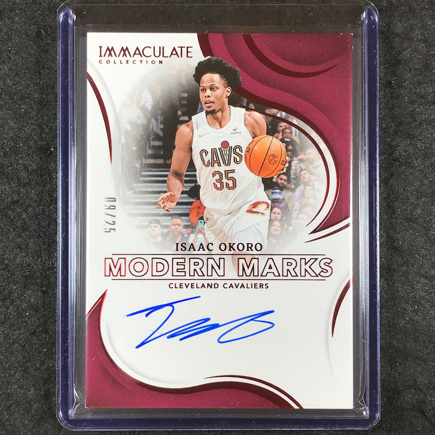 2023-24 Immaculate ISAAC OKORO Modern Marks Auto Red 9/25