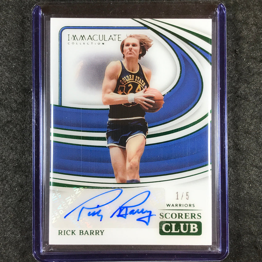 2023-24 Immaculate RICK BARRY Scorers Club Signatures Auto Green 1/5