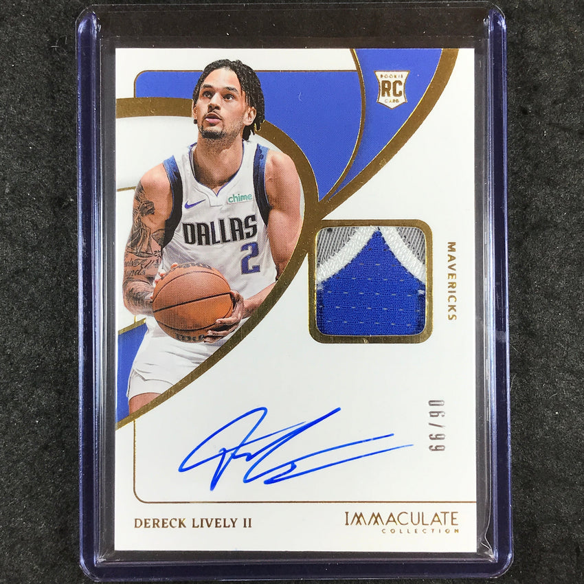 2023-24 Immaculate DERECK LIVELY II Base Rookie Patch Auto 6/99