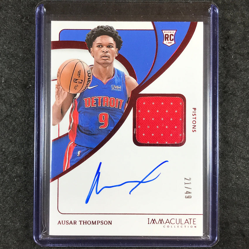 2023-24 Immaculate AUSAR THOMPSON Base Rookie Patch Auto Red 21/49