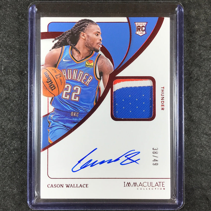 2023-24 Immaculate CASON WALLACE Base Rookie Patch Auto Red 38/49