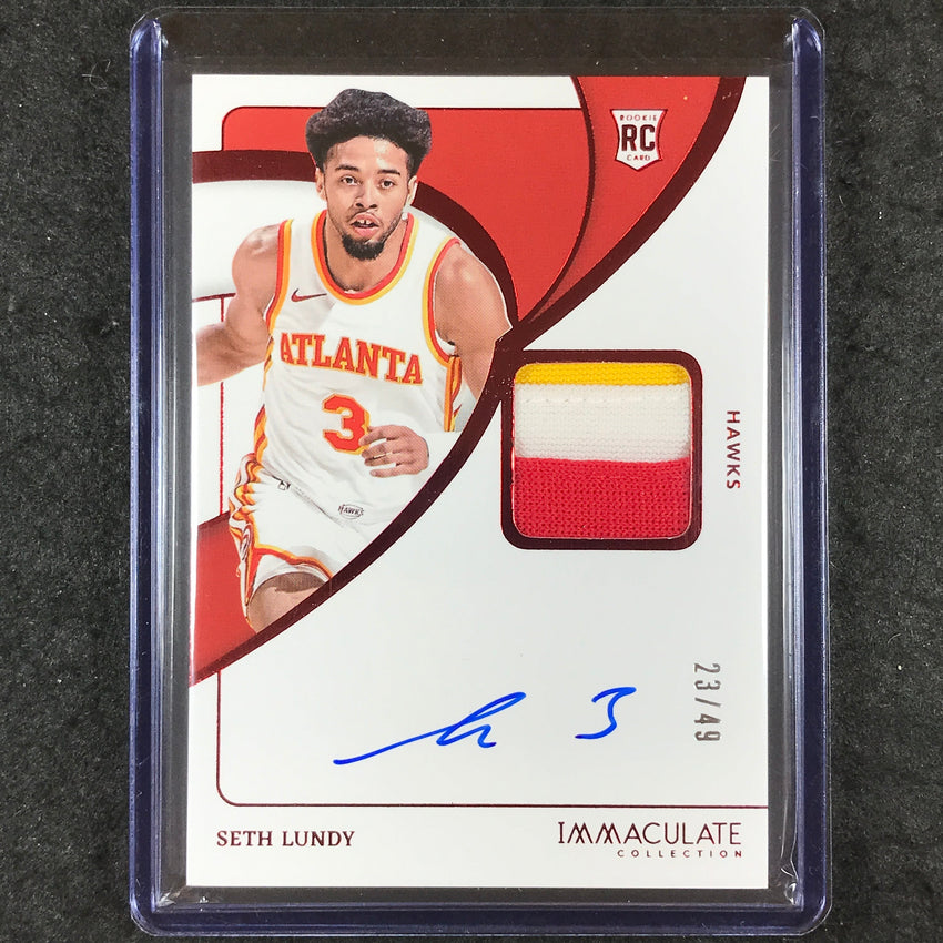 2023-24 Immaculate SETH LUNDY Base Rookie Patch Auto Red 23/49