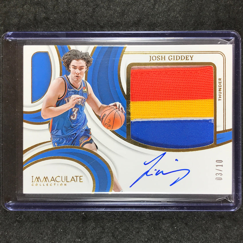 2023-24 Immaculate JOSH GIDDEY Premium Patch Auto 3/10