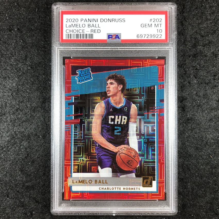 2020 Donruss LAMELO BALL Rated Rookie Choice Red 29/99 #202 PSA 10 (922)