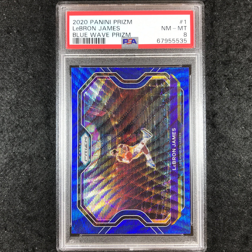 2020 Prizm LEBRON JAMES Blue Wave Prizm #1 PSA 8 (535)