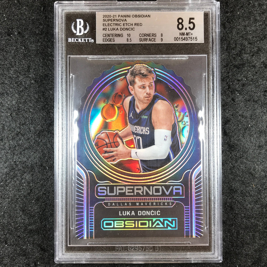 2020-21 Obsidian LUKA DONCIC Supernova Electric Etch Red 1/5 #2 BGS 8.5 (515)