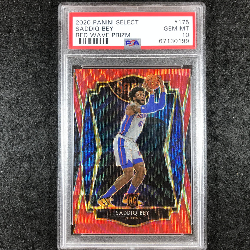 2020 Select SADDIQ BEY Rookie Premier Level Red Wave #175 PSA 10 (199)