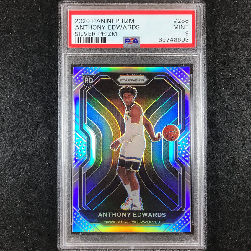 2020 Prizm ANTHONY EDWARDS Rookie Silver Prizm #258 PSA 9 (603)