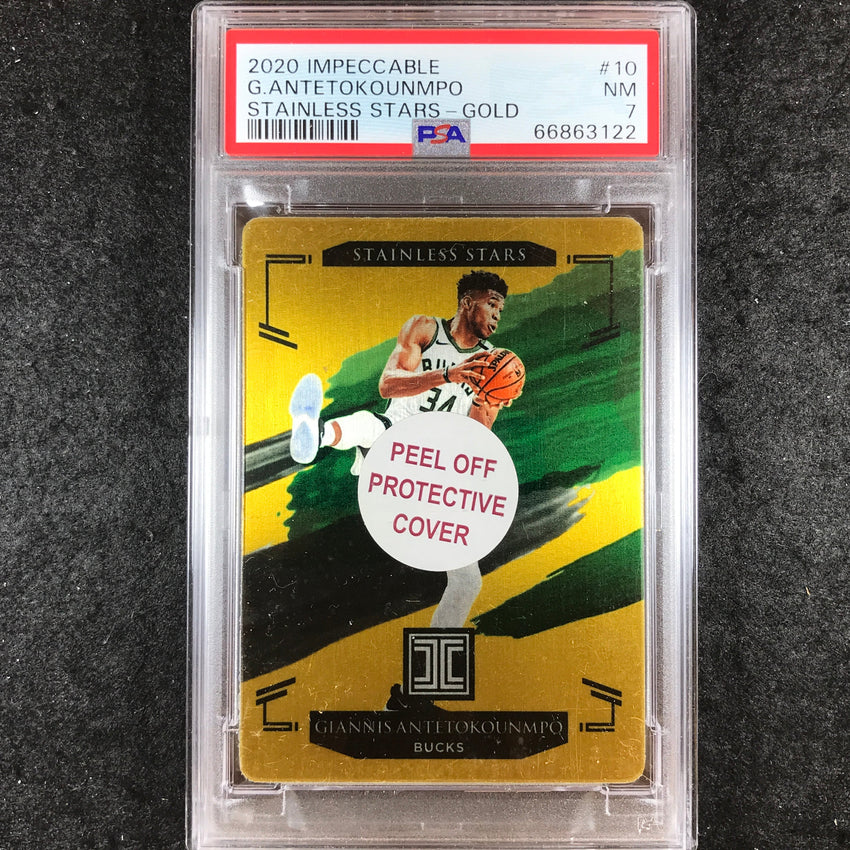 2020 Impeccable GIANNIS ANTETOKOUNMPO Stainless Stars Gold 5/10 #10 PSA 7 (122)