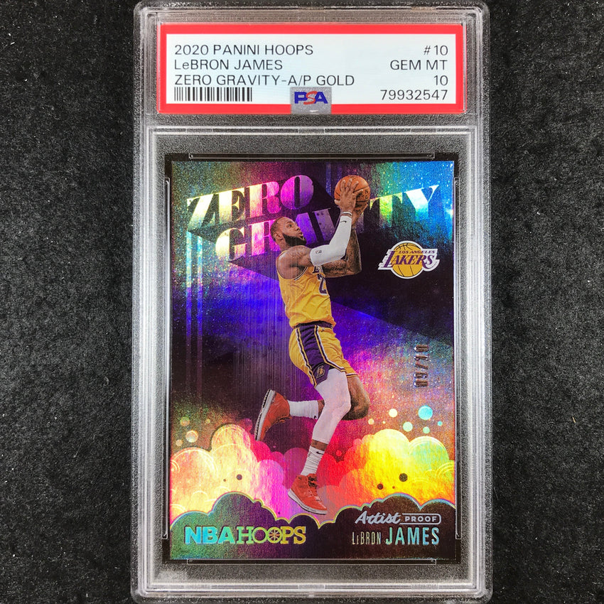2020 Hoops LEBRON JAMES Zero Gravity Artist Proof Gold 9/10 #10 PSA 10 (547)