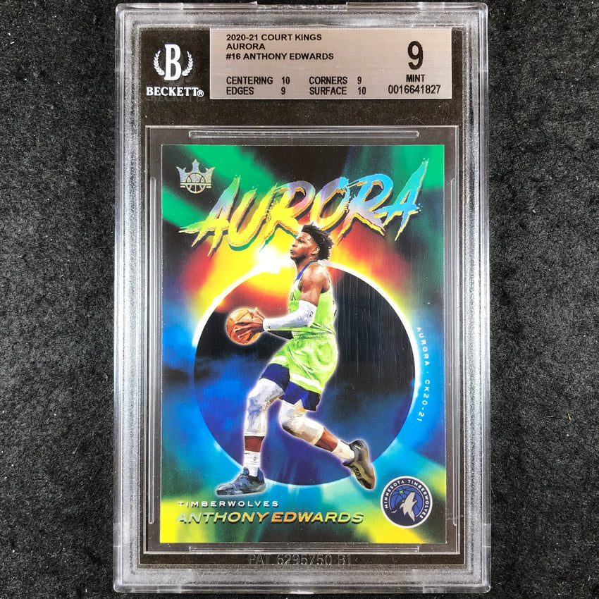 2020-21 Court Kings ANTHONY EDWARDS Rookie Aurora #16 BGS 9 (827)