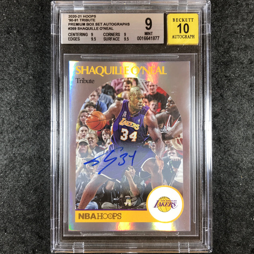 2020-21 Hoops SHAQUILLE O'NEAL '90-91 Tribute Box Set Auto #269 BGS 9/10 (877)