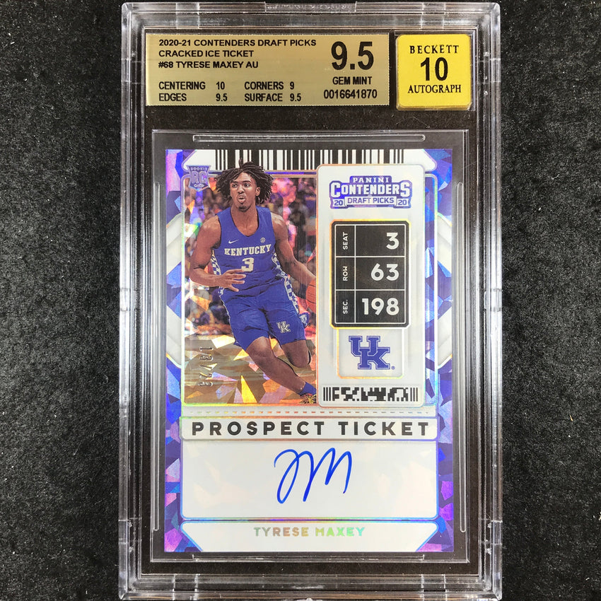 2020-21 Contender Draft Picks TYRESE MAXEY Ticket Auto 13/23 BGS 9.5/10 (870)