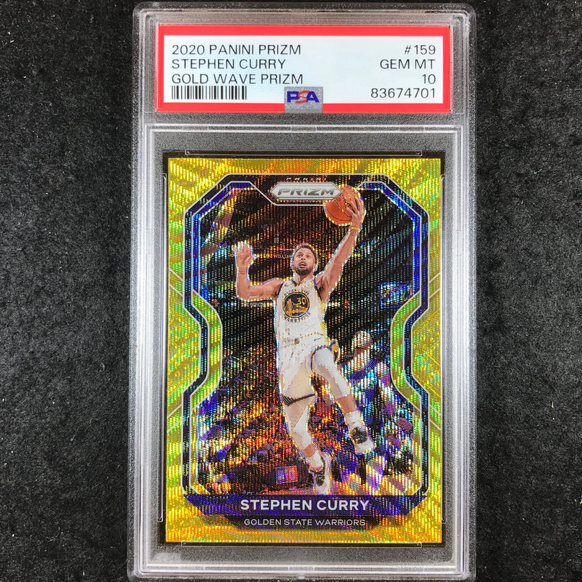 2020 Prizm STEPHEN CURRY Gold Wave #159 PSA 10 (701)