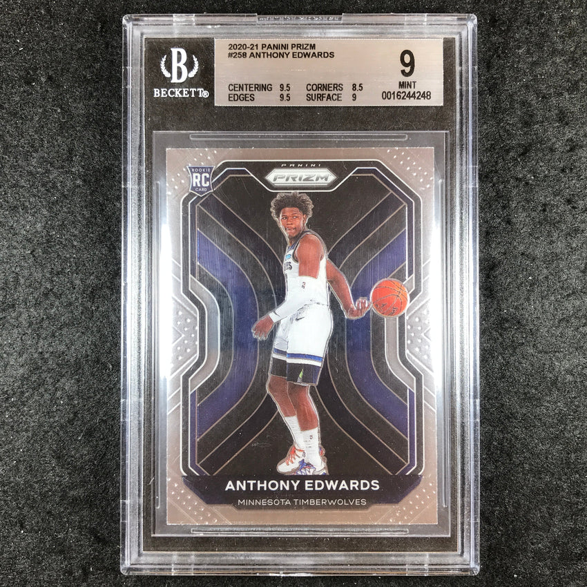 2020-21 Prizm ANTHONY EDWARDS Rookie Base #258 BGS 9 (248)