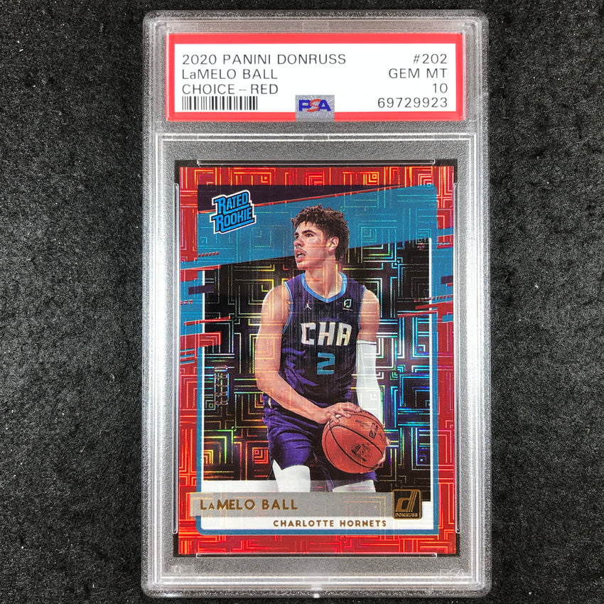2020 Donruss LAMELO BALL Rated Rookie Choice Red 9/99 #202 PSA 10 (923)