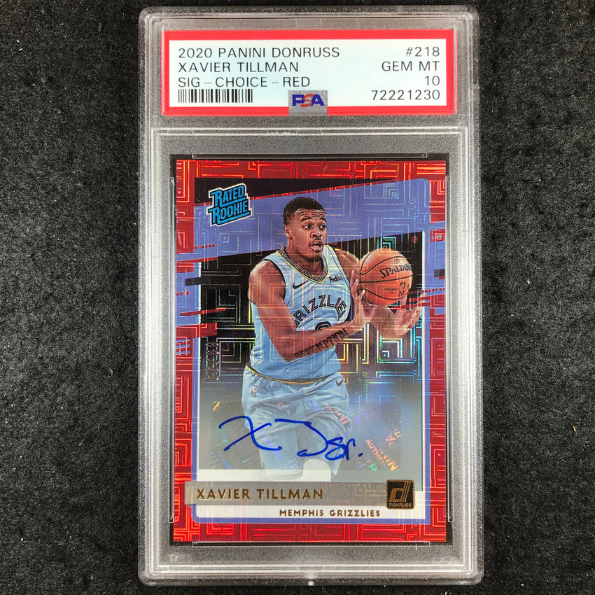 2020 Donruss XAVIER TILLMAN Rated Rookie Sig. Choice Auto Red 89/99 PSA 10 (230)