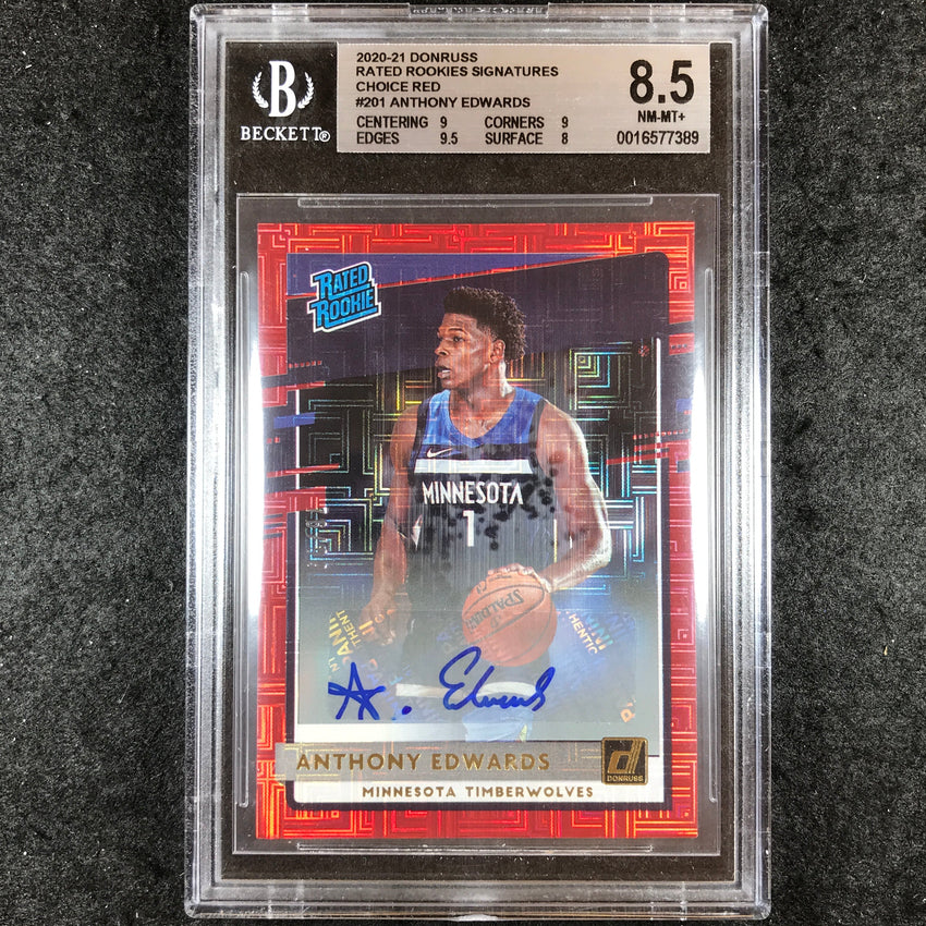 2020-21 Donruss ANTHONY EDWARDS Rookie Sig Choice Auto 76/99 #201 BGS 8.5 (389)