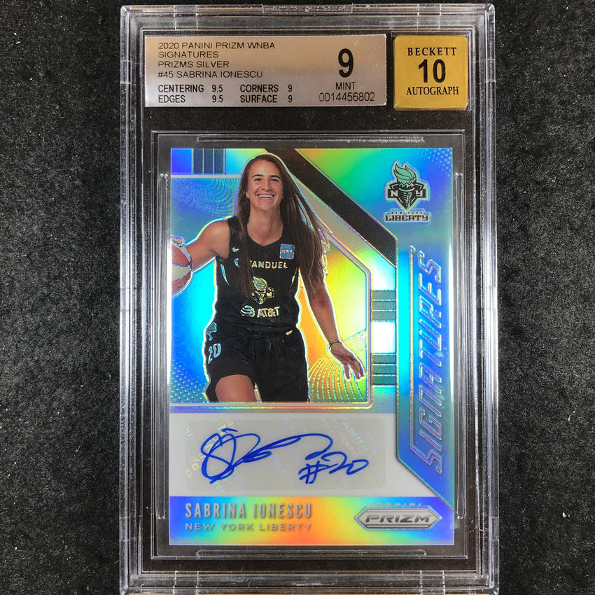 2020 Prizm WNBA SABRINA IONESCU Signatures Silver #45 BGS 9/10 (802)