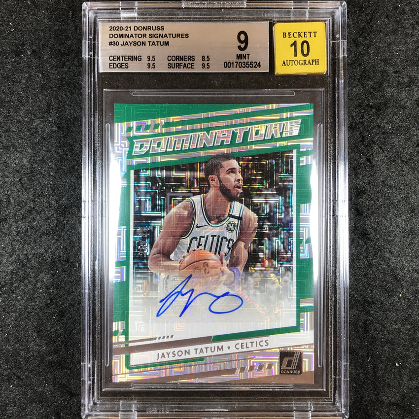 2020-21 Donruss JAYSON TATUM Dominator Signatures Auto 25/49 #30 BGS 9/10 (524)