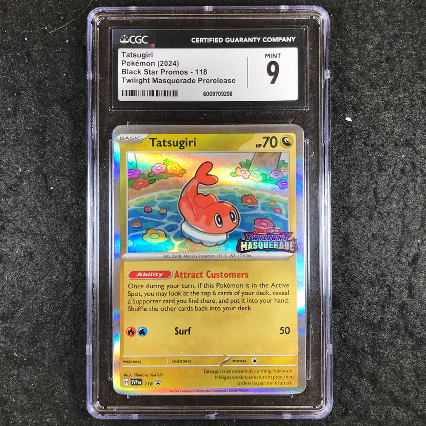 CGC 9 Tatsugiri - #118 - Holo - Twilight Masquerade Prerelease Promo - 298