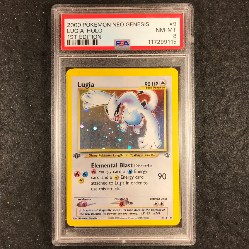 PSA 8 Lugia - 9/111 - Holo Pokemon 2000 Neo Genesis 1st Edition 115