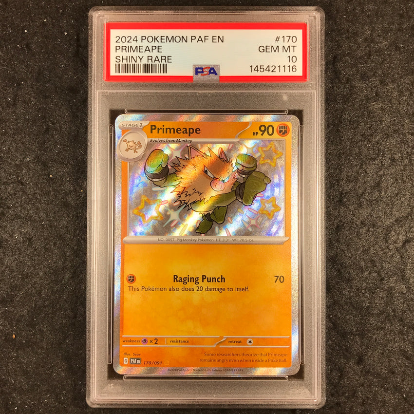 PSA 10 Primeape - 170/091 - Shiny Rare - Paldean Fates - 116