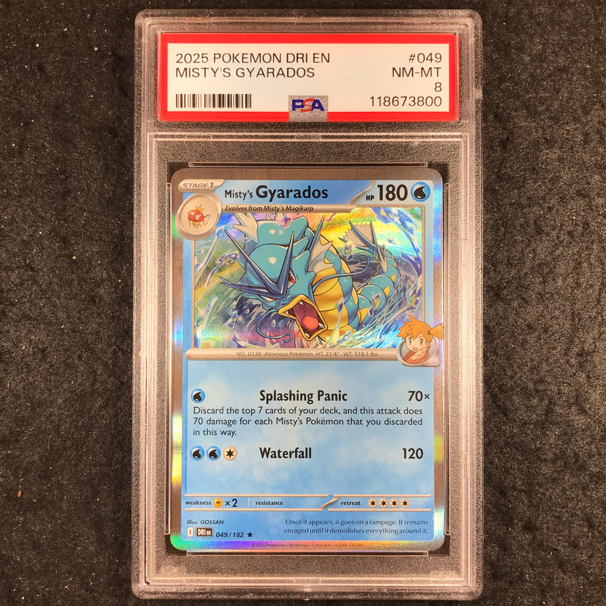 PSA 8 Misty's Gyarados - 049/182 - Holo - Destined Rivals - 800