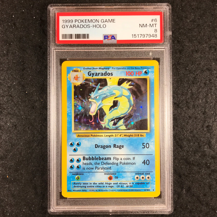 PSA 8 Gyarados - 6/102 - Holo - 1999  Pokemon Base Set Unlimited 948