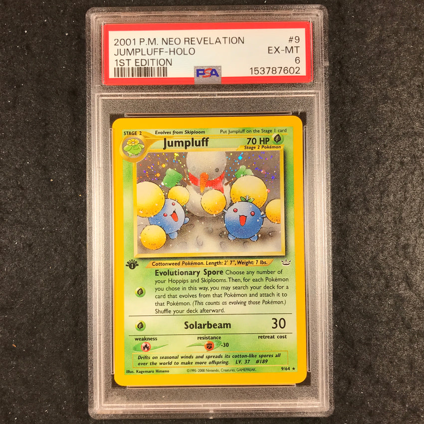PSA 6 Jumpluff -  9/64 - Holo - 2001 Neo Revelation 1st Edition - 602