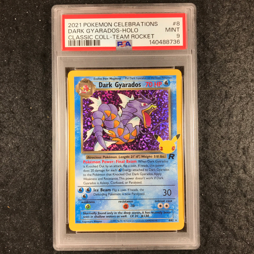 PSA 9 Dark Gyarados -  8/82 - Holo - Celebrations Classic Collection - 736