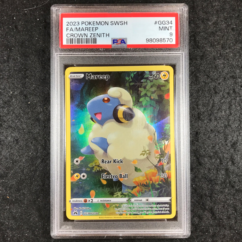 PSA 9 Mareep - GG34/GG70 - Galarian Gallery Full Art - Crown Zenith - 570