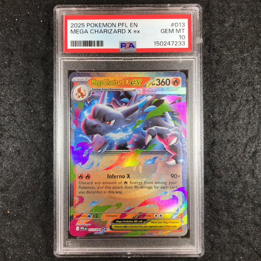 PSA 10 Mega Charizard X ex - 013/094 - Doulbe Rare Phantasmal Flames 233