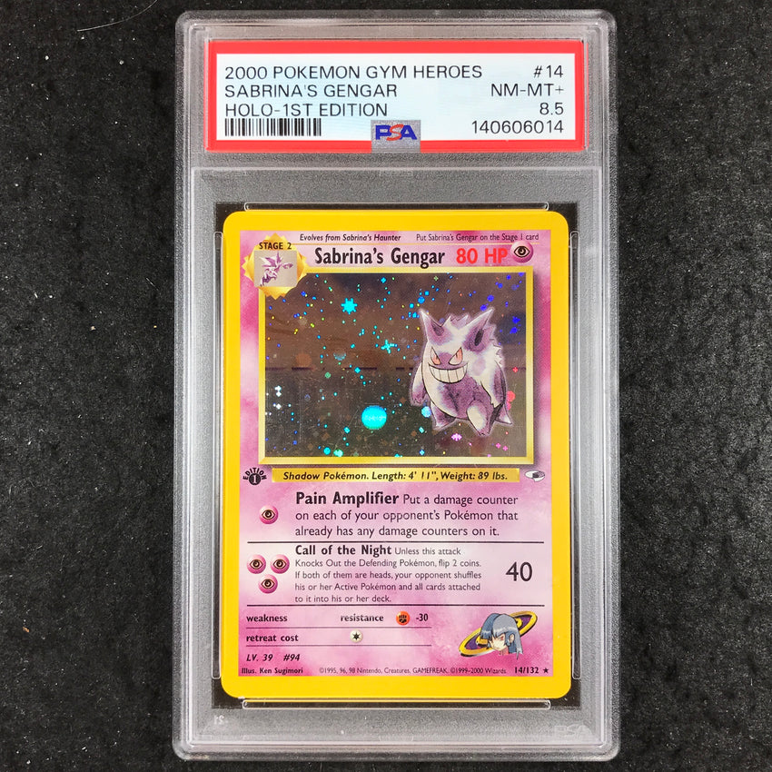 PSA 8.5 Sabrina's Gengar - 14/132 - Holo - 2000 Gym Heores 1st Edition - 014