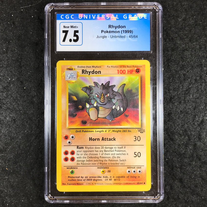 CGC 7.5 Rhydon - 45/64 - Pokemon 1999 Jungle Unlimited - 157