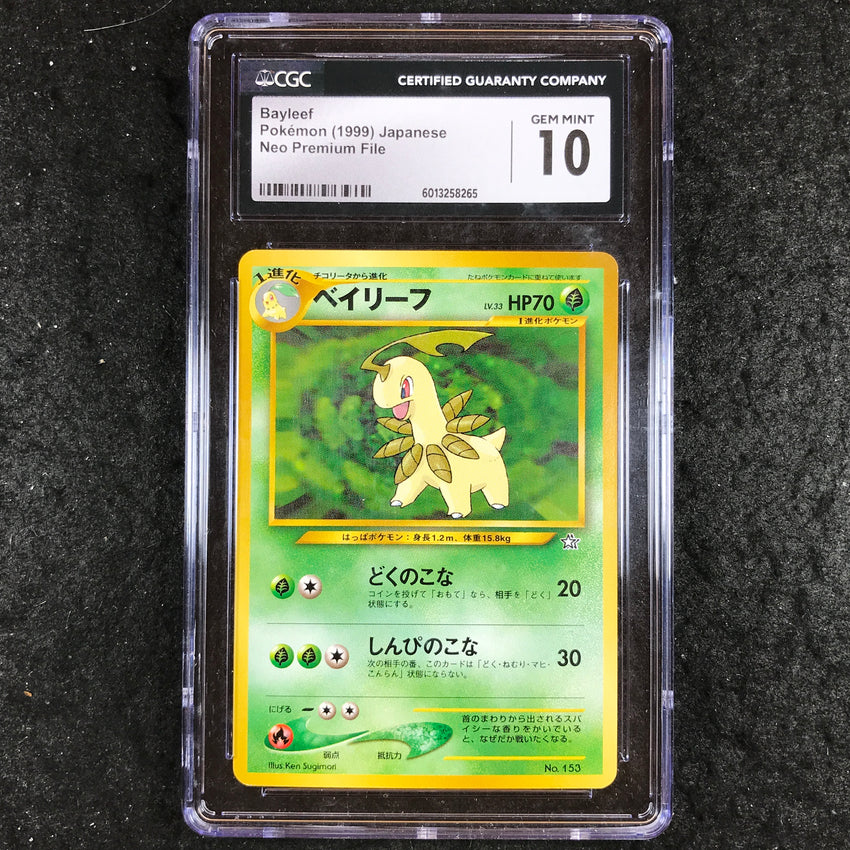 JAPANESE CGC 10 Bayleef - #153 - Pokemon 1999 Neo Premium File - 265