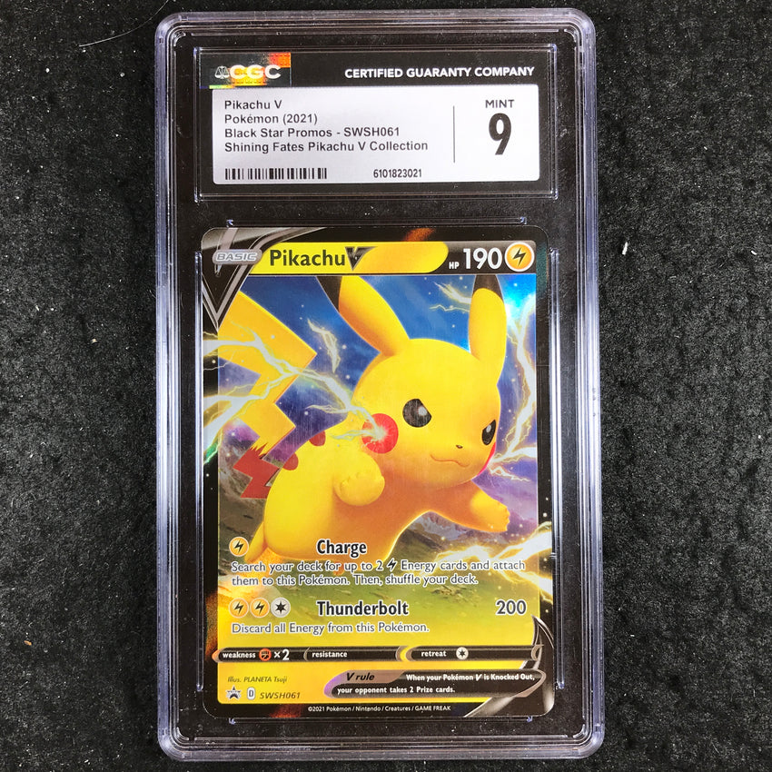 CGC 9 Pikachu V - SWSH061 - Shining Fates Black Star Promo - 021