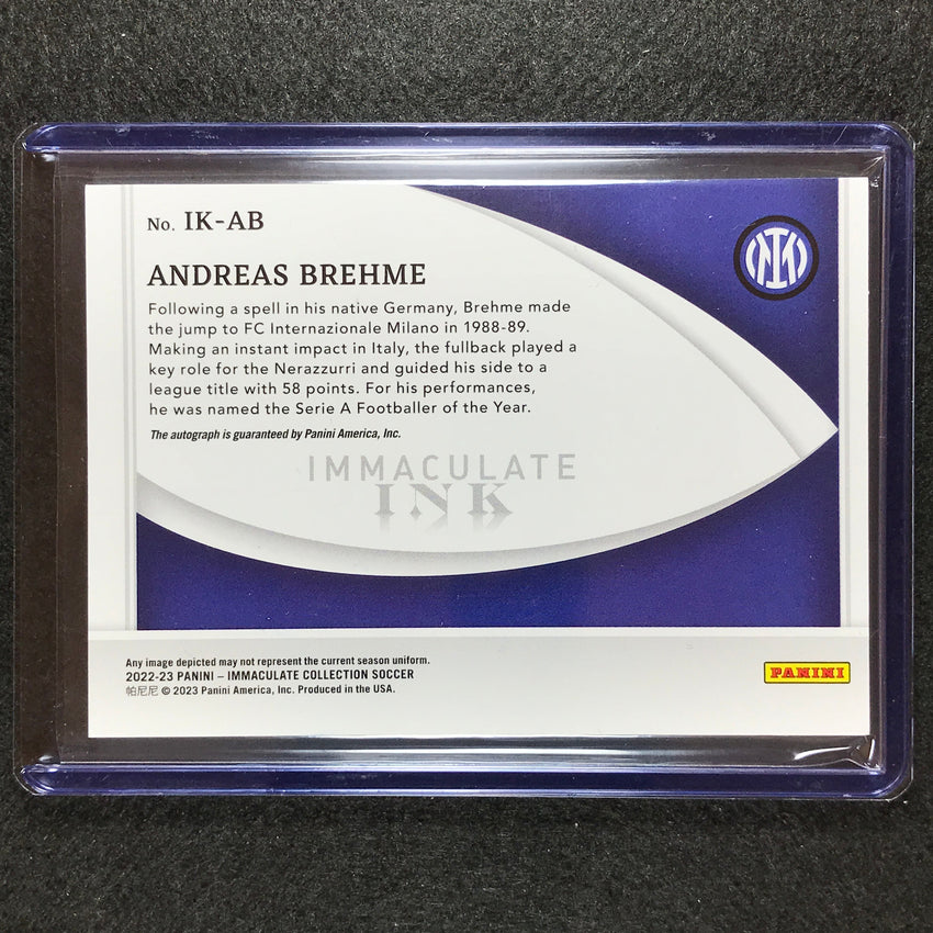 2022-23 Immaculate Andreas Brehme Ink Auto Holo Gold 8/10