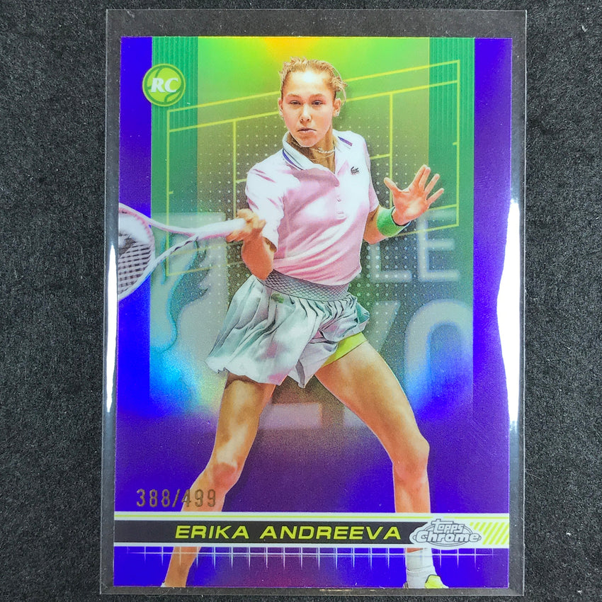 2024 Topps Chrome Tennis ERIKA ANDREEVA Rookie Base Purple /499 #24