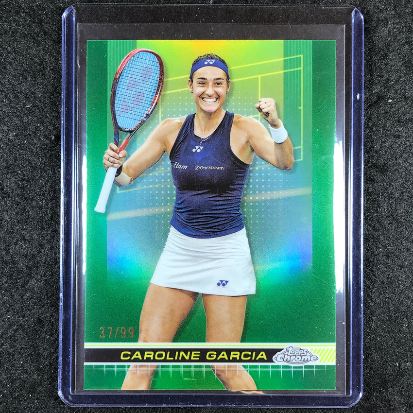 2024 Topps Chrome Tennis CAROLINE GARCIA Base Green Grass Court 37/99 #14